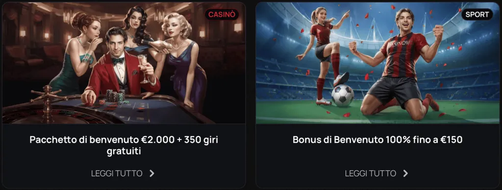 Bonus di benvenuto Casinova Casino